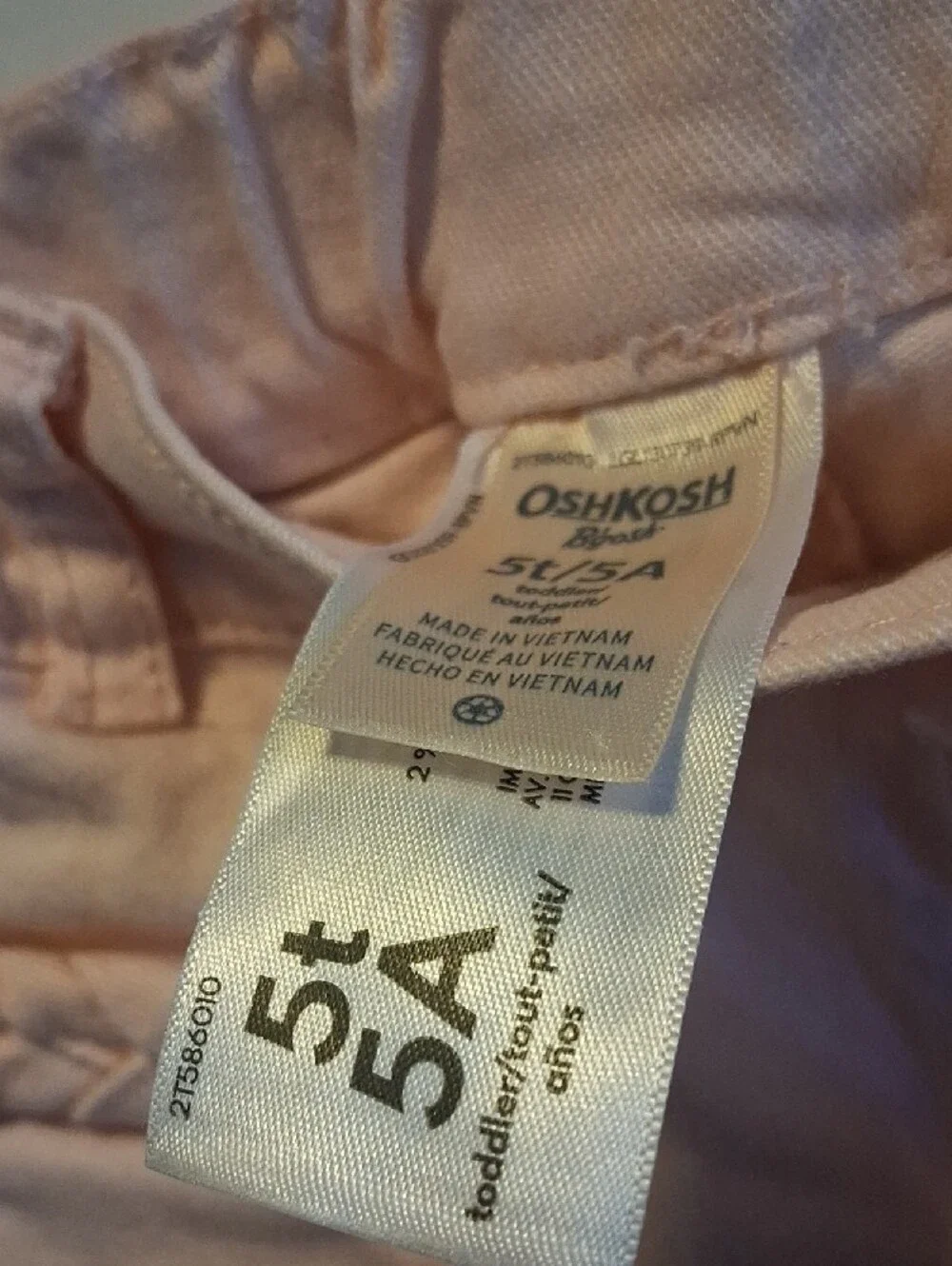 OshKosh B'gosh Light Pink Girls' Stretch Jeans with Braided Pocket Trim